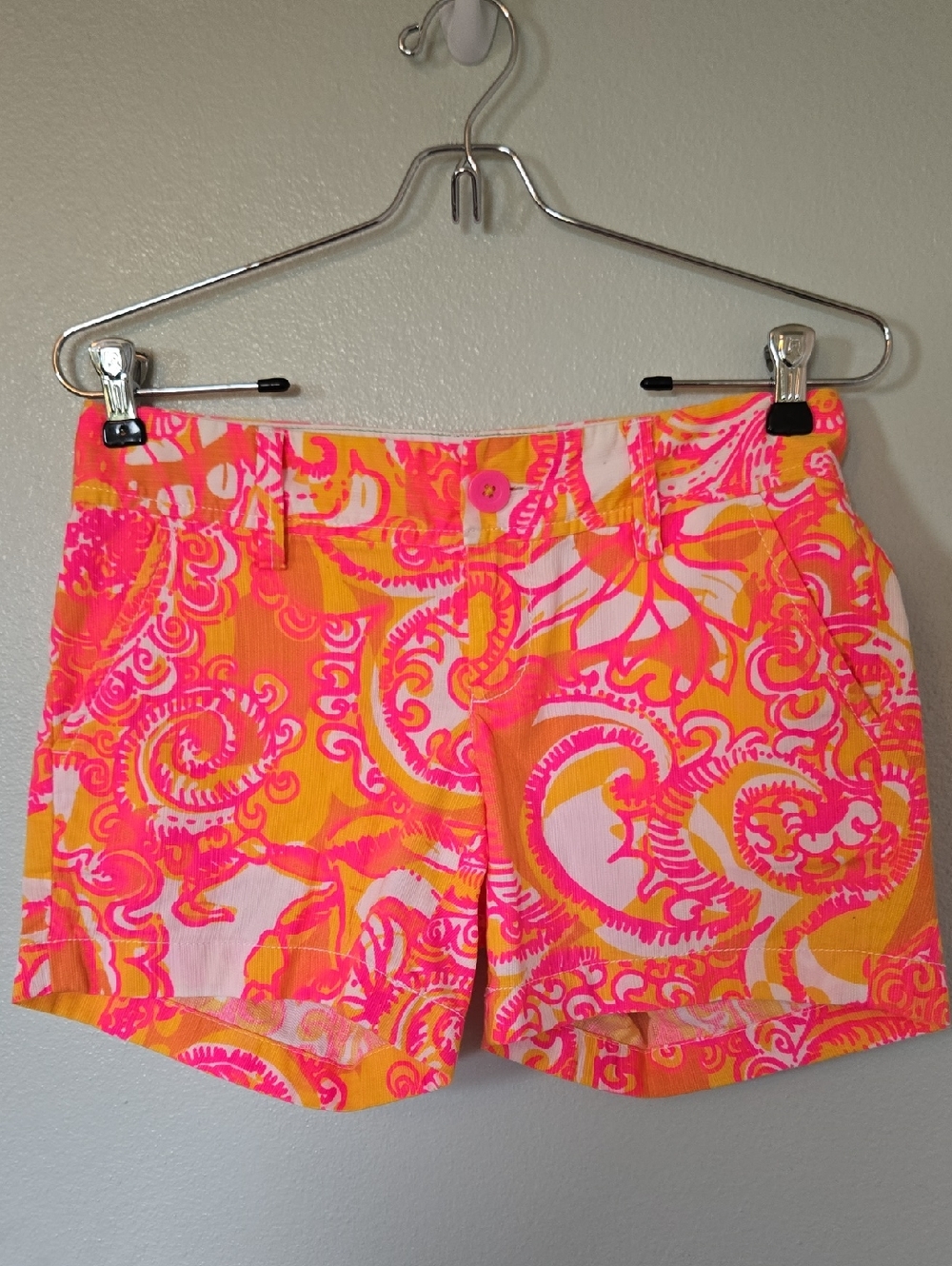 Lilly Pulitzer | The Callahan Pink & Yellow Paisley Print Shorts Size 00